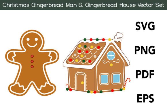 Bring Holiday Cheer to Your Creative Projects with the Christmas Gingerbread Man House Vector