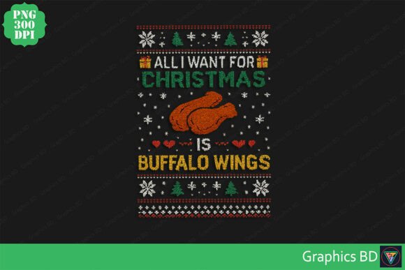 Buffalo Wings Ugly Christmas Design: A Festive Fusion of Flavor and Humor