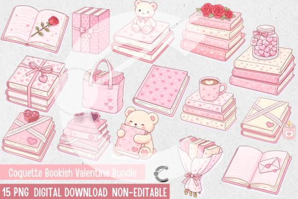 Coquette Bookish Valentine Bundle: A Creative Resource for Book-Loving Crafters