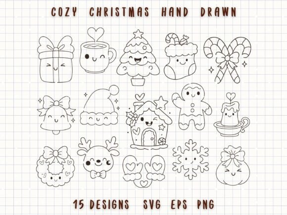 Cozy Christmas Hand Drawn SVG: Your Creative Companion for Festive Crafting