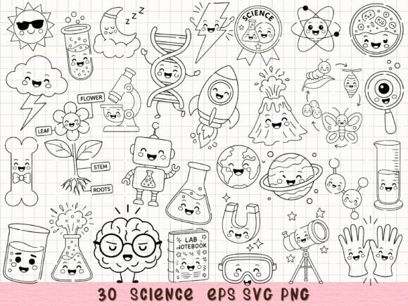 Cute Science Clipart for STEM Classrooms