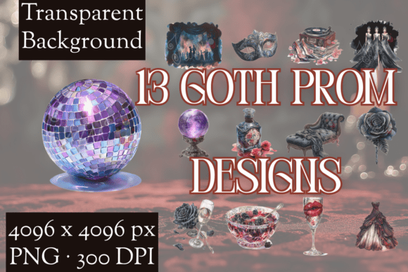 Gothic Prom Night Clipart Dark Romance: Elevate Your Alternative Event with Elegant Darkness