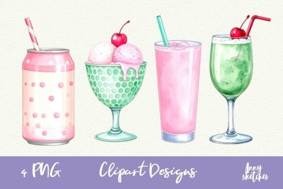 Ice Cream Soda Retro Diner Design Pack