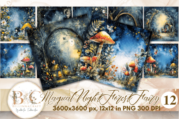 Magical Night Forest Fairy Digital Paper: A Creative Resource for Whimsical Projects