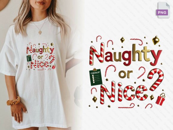 Naughty or Nice Candy PNG: A Festive Design Essential