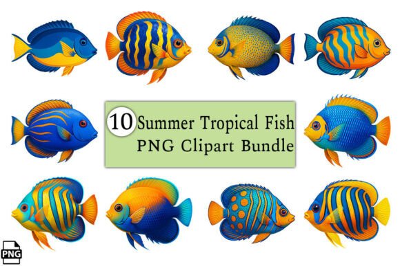 Tropical Fish PNG Bundle for Creative Projects
