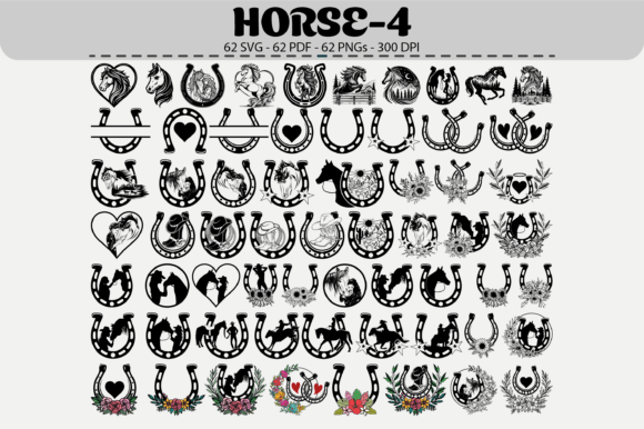 Unlocking Creative Potential: The Horseshoe Horse Bundle – 62 Designs for Modern Makers