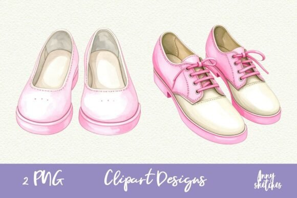 Vintage Pink Golf Shoes Saddle-Style: A Nostalgic Design Asset for Creative Projects